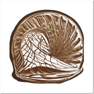 Bronze Nautilus Shell Artwork No. 757 Posters and Art